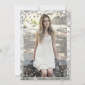 Elegantes Silver Glam Lights Foto Sweet 16 Einladung (Rückseite)