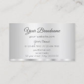 Elegantes Silver Glamour Beruflich und einfach Visitenkarte (Rückseite)