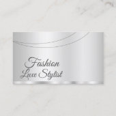 Elegantes Silver Glamour Beruflich und einfach Visitenkarte (Vorderseite)
