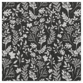 Elegantes Silver Glitzer Foliage Black Design Stoff (Nahaufnahme)