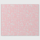 Elegantes Silver Glitzer Foliage Rosa Design Geschenkpapier (Flach)