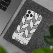 Elegantes Silver Glitzer Herringbone Zickzack Must Case-Mate iPhone Hülle