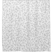 Elegantes Silver Glitzer Leopard Muster Duschvorhang (Vorderseite)