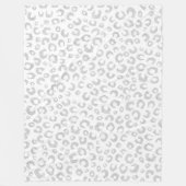 Elegantes Silver Glitzer Leopard Muster Fleecedecke (Vorderseite)