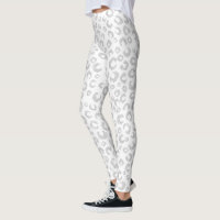 Elegantes Silver Glitzer Leopard Muster