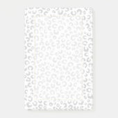 Elegantes Silver Glitzer Leopard Muster Post-it Klebezettel (Vorderseite)
