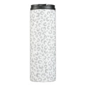 Elegantes Silver Glitzer Leopard Muster Thermosbecher (Rückseite)