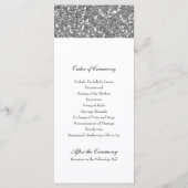 Elegantes Silver Glitzer Look Wedding Programm (Rückseite)