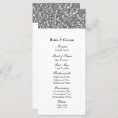 Elegantes Silver Glitzer Look Wedding Programm (Vorne/Hinten)