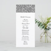 Elegantes Silver Glitzer Look Wedding Programm (Stehend Vorderseite)