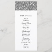 Elegantes Silver Glitzer Look Wedding Programm (Vorderseite)