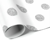 Elegantes Silver Glitzer Polka Dots Muster Geschenkpapier (Rolleneckpunkt)