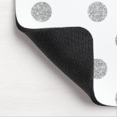 Elegantes Silver Glitzer Polka Dots Muster Mousepad (Ecke)