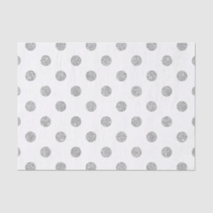 Elegantes Silver Glitzer Polka Dots Muster Seidenpapier