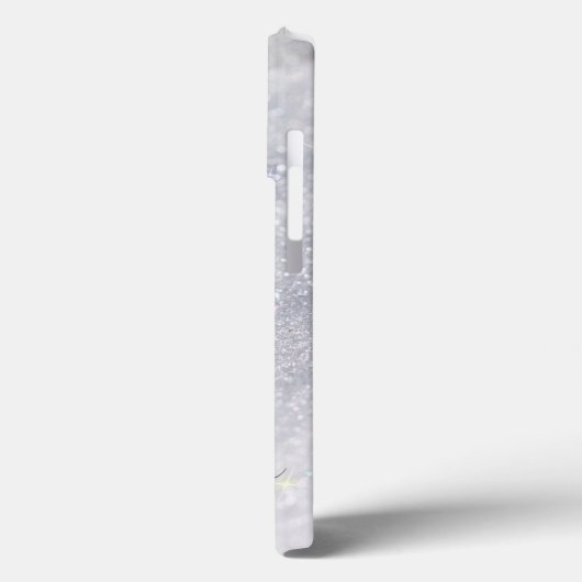 Elegantes Silver Glitzer Script | Individuelle Nam Case-Mate iPhone Hülle (Rückseite / Links)