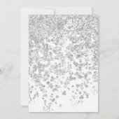 Elegantes Silver Glitzer Spark Virtual Brautparty Einladung (Rückseite)