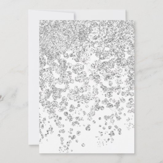 Elegantes Silver Glitzer Spark Virtual Brautparty Einladung (Rückseite)