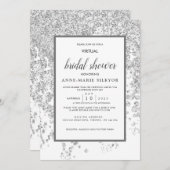 Elegantes Silver Glitzer Spark Virtual Brautparty Einladung (Vorne/Hinten)