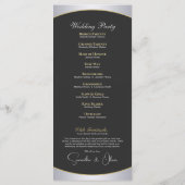 Elegantes Silver Gold Monogram Wedding Program Programm (Rückseite)
