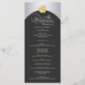 Elegantes Silver Gold Monogram Wedding Program Programm (Vorderseite)
