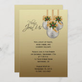 Elegantes Silver Gold Weihnachtsschmuck Party Einladung (Vorne/Hinten)