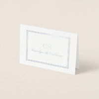 Elegantes Silver & Graues Minimalistisches Monogra