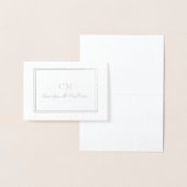 Elegantes Silver & Graues Minimalistisches Monogra Folienkarte (Anzeige)