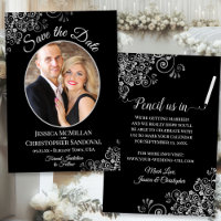 Elegantes Silver Gray & Black Wedding Foto Extrava