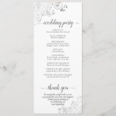 Elegantes Silver Gray Curls auf dem White Wedding  Programm (Rückseite)