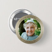 Elegantes Silver Gray Foil Beileid Memorial Foto Button (Vorne & Hinten)