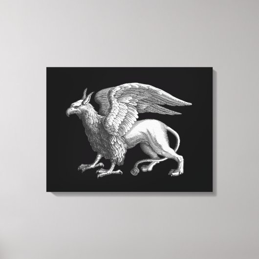 Elegantes Silver Gray / Graues Griffin Legendary B Leinwanddruck (Vorderseite)
