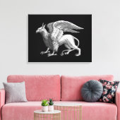 Elegantes Silver Gray / Graues Griffin Legendary B Leinwanddruck (Insitu (Wohnzimmer))