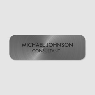 Elegantes Silver Gray Metallic Beruflich Business Namensschild