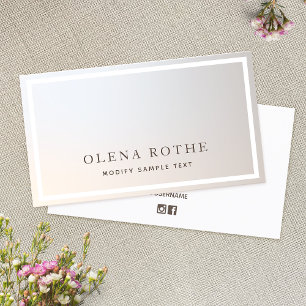 Elegantes Silver Gray White Border Beruflich Telefonnummerkarte