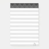 Elegantes Silver Gray & White Post-it Klebezettel (Vorderseite)