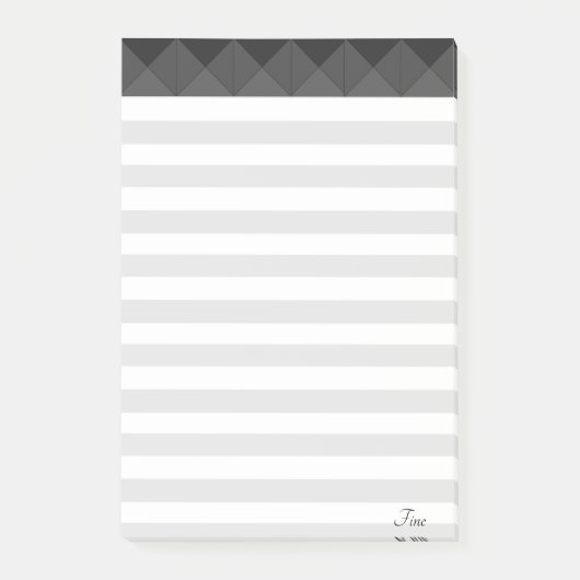 Elegantes Silver Gray & White Post-it Klebezettel (Vorderseite)