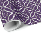 Elegantes Silver & Lila Geometric Muster Geschenkpapier (Rolleneckpunkt)