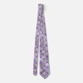 Elegantes Silver Lila Lüfterdesign Krawatte (Rückseite)