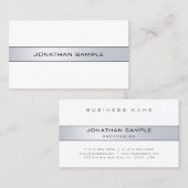 Elegantes Silver Look Einfaches Design Trendy Schl Visitenkarte (Vorne/Hinten)