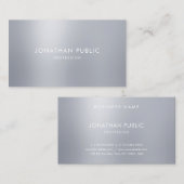 Elegantes Silver Look Template Beruflich modern Visitenkarte (Vorne/Hinten)