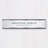 Elegantes Silver Look Trendy Custom Template Türschild (Vorderseite )