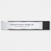 Elegantes Silver Look Trendy Custom Template Türschild (Vorderseite )