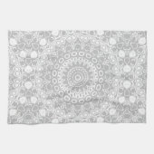 Elegantes Silver Mandala Muster Geschirrtuch (Horizontal)