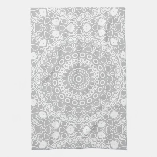 Elegantes Silver Mandala Muster Geschirrtuch (Vertikal)