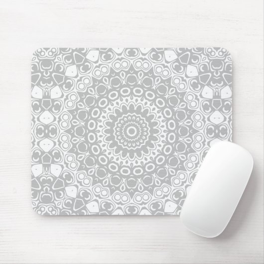 Elegantes Silver Mandala Muster Mousepad (Mit Mouse)