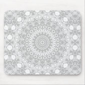 Elegantes Silver Mandala Muster Mousepad (Vorne)