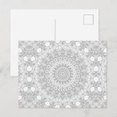 Elegantes Silver Mandala Muster Postkarte (Vorne/Hinten)