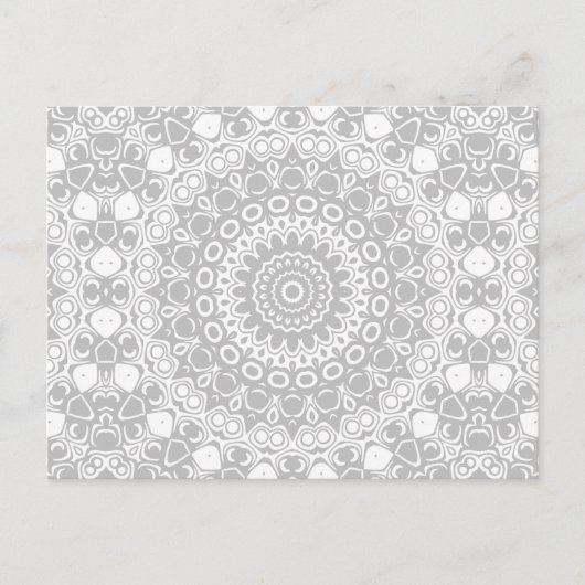 Elegantes Silver Mandala Muster Postkarte (Vorderseite)