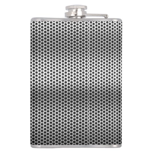 Elegantes Silver Metal Mesh-Look Monogram Flachmann (Rückseite)