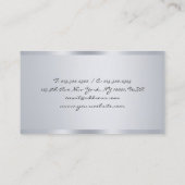 Elegantes Silver Minimalistisch Trendy Typografy M Visitenkarte (Rückseite)